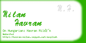 milan havran business card